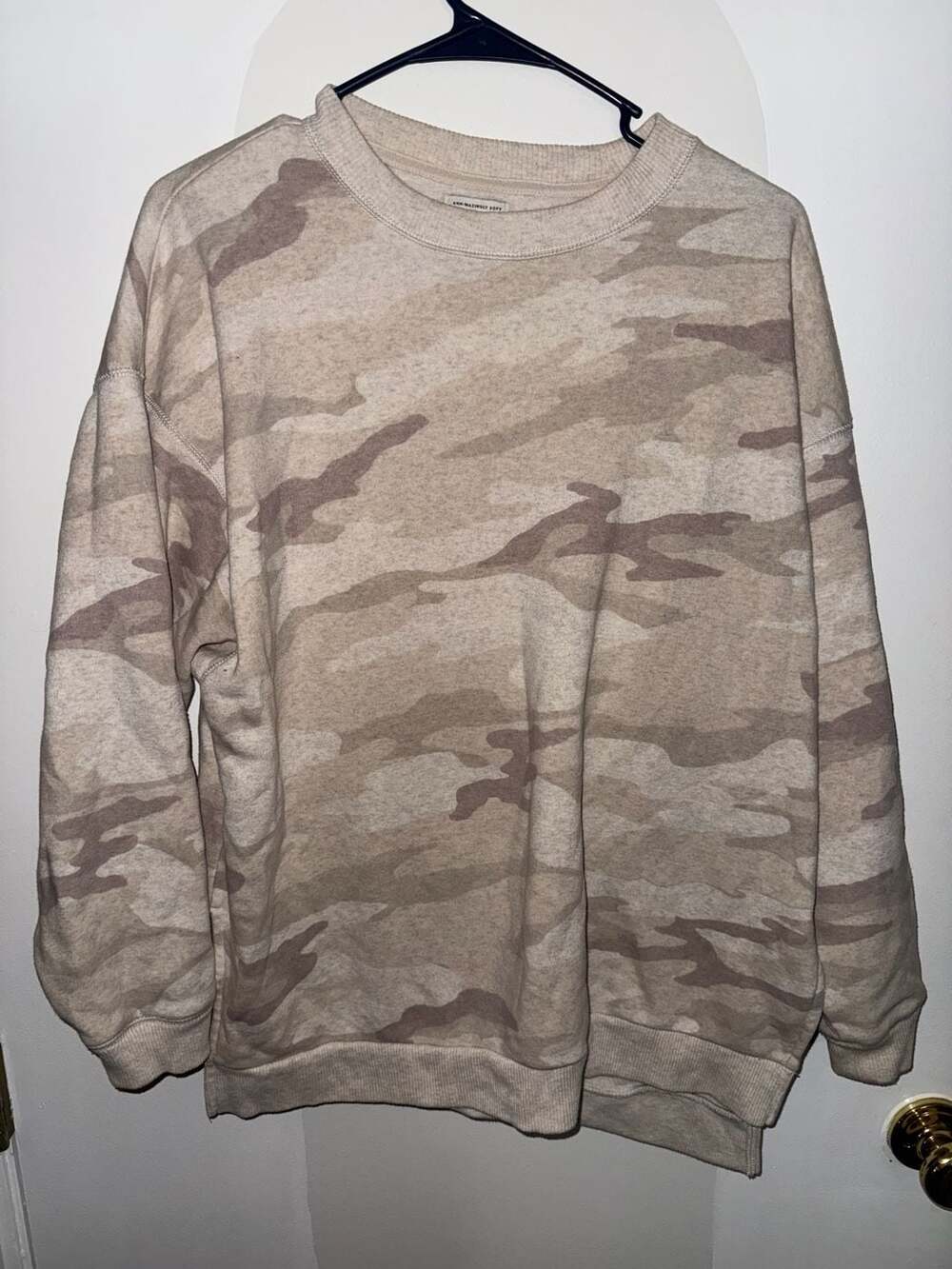 American Eagle Ahh-Mazingly Soft Camouflage Print Oversized Crewneck Sweatshirt